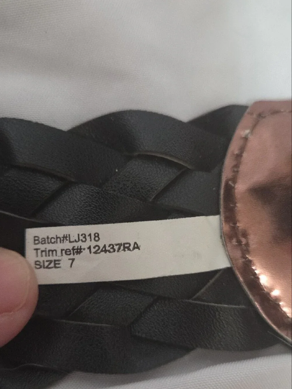 Braided Rose Gold Glitter & Copper Colored Belt, Size 7 Adjustable To 38 Waist